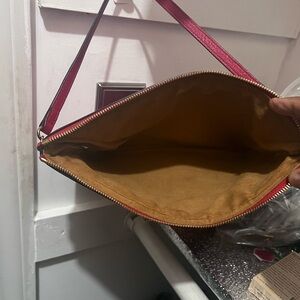 MCM Red Clutch with Wristlet